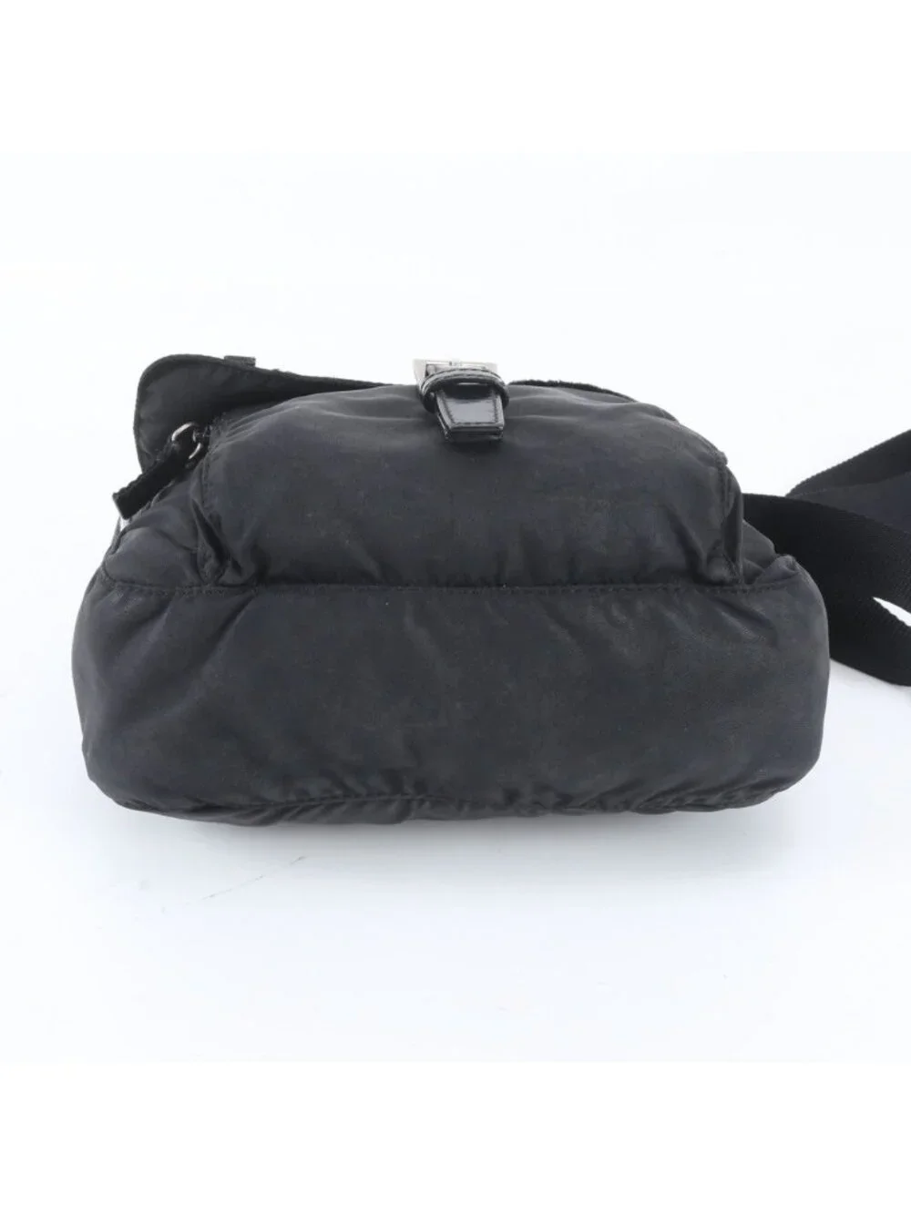 Prada Tessuto Nylon Triangle Logo Leather Shoulder Bag Crossbody Messenger